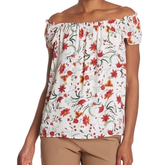 NWT Cece by Cynthia steffe marrakesh off the shoulder  floral top - Picture 1 of 9
